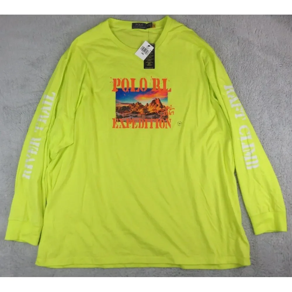 Polo Ralph Lauren Mens Yellow Voyager Expedition Long Sleeve Shirt Size 3XB Big